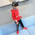 左西子供服男童卫衣春秋2017新型韩国版子供レインカートン秋モデル中大童上着の赤色160 cm（吊り160ヤードの身長160 cmぐらい）