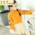 女の子の秋の服装2019新型春秋季の服装0-1赤ちゃんのキャバの头打ちのシャッツ2-3歳の赤ちゃんの长袖の着付けのオレイン色の95 cm(95-10 cm)