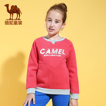 CAMELの子供服子供服と子供供服の男女の子供服の秋の新型子供丸襟カバの首の厚いTシャツシャツの下にガネットの赤い150/72