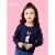 Annil子供服の女の子服2018年春に新型丸襟長袖カバEG 811153バラ粉160 cmを装っています。