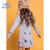 水童の子供服の女の子の服のスヌートの秋冬の新型の子供のワンピスの护卫服のモデルの中で大き子供のファンの押染の服のAMD 0024611の中で花のほうの150