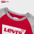 Levi's李維斯子供服男の子2019春新作相色丸襟カーバージッドガクラッシー図捺染中の大童がR 5 A/中国紅140 cmをつけています。