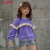 3-12歳の子供が春に着ているガディーンの中で大童のガディープ・エア・ファンシーの女性の子供服の韩国版の女の子の春色の上にある紫の150 cm