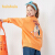Balabala子供服の女の子用の服2020秋に、新しい女性用の子供给の甘さ捺染剤剤剤剤の女性用薄い手のオレンジ6355 cm