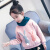 南极人の子供服の女の子とカシミヤの子供の秋冬2020新型韩国版のアニメメの丸襟のカバの女性のお姫様のボムの濡れてるイジンの服の皮のピンク色の120