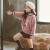 マルコ小熊子供服の女の子の服とカシミヤを厚くして、韓国版の子供フフを温めて、小さい女の子の秋冬の服装のMM 02956紫色140（身長135 cmを提案します）